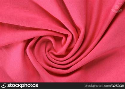new wrinkled textile fabric red color