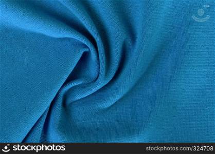 new wrinkled textile fabric turquoise color