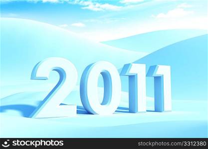 new year 2011, 3d render