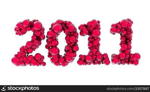 new year 2011, isolated render