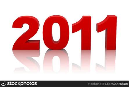 new year 2011 with clipping path
