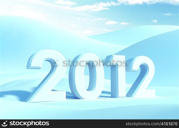 new year 2012, 3d render