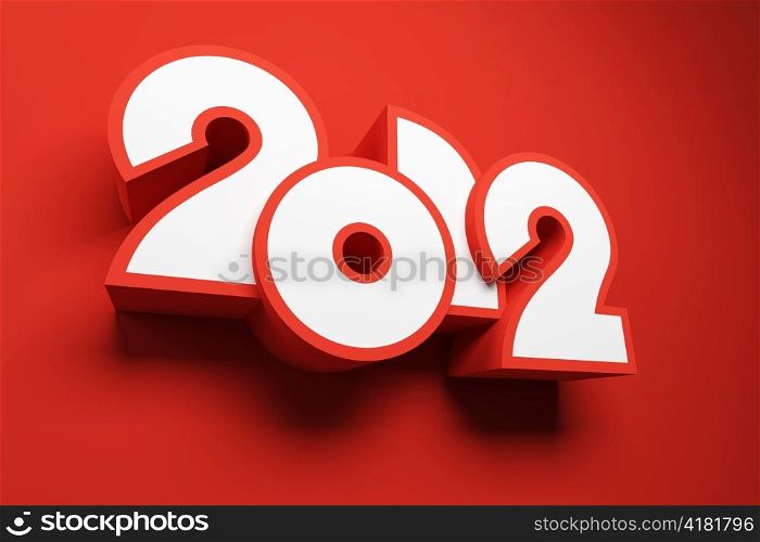 new year 2012, 3d render