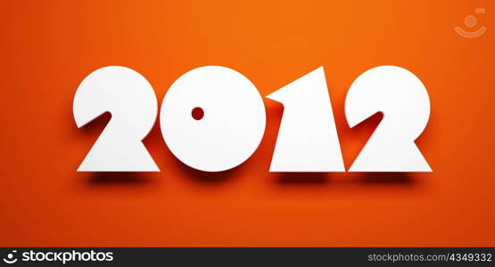 new year 2012, 3d render