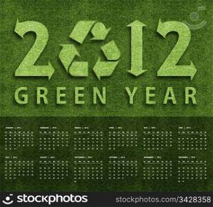 New year 2012 Calendar with ecology conceptual image for 2012 year.