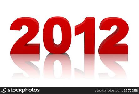 new year 2012 with clipping path