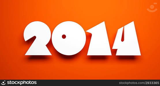 new year 2014, 3d render