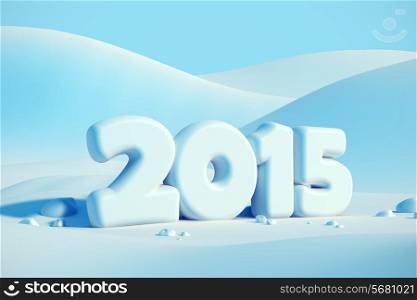 new year 2015, 3d render