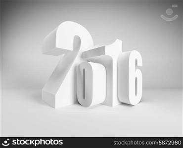 new year 2016, 3d render