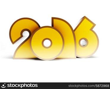 new year 2016, 3d render