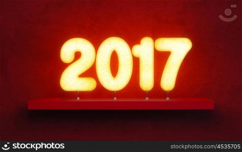 new year 2017, 3d rendering