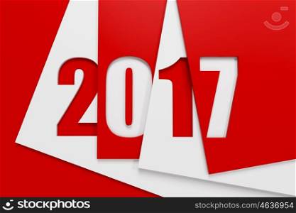 new year 2017, 3d rendering