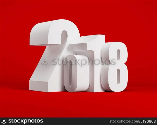 new year 2018, 3d rendering