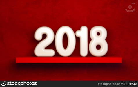 new year 2018, 3d rendering