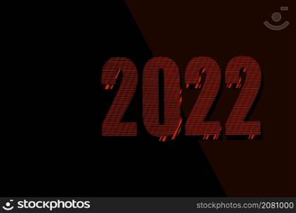 New Year 2022 message with heart shapes