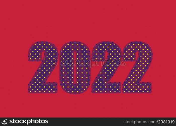 New Year 2022 template. Colorful 2022 Text. 2022 Happy New Year. 2022 design for greetings, invitations, banner or background.