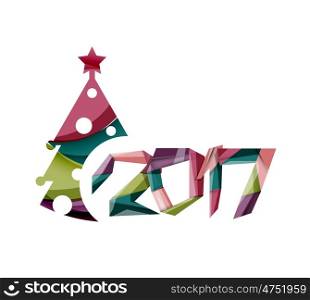 New Year and Christmas holiday elements. 2017 New Year and Christmas holiday elements. abstract geometric design with white space for text