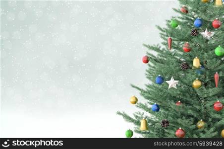 New year background with christmas tree 3d rendering