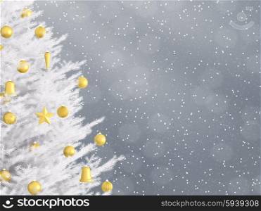 New year background with white christmas tree 3d rendering
