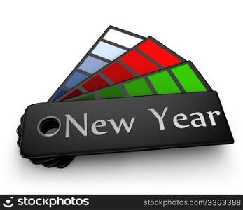 New Year color palette isolated on white background