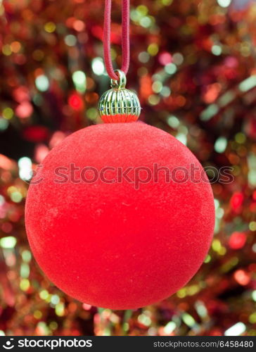 New Year&rsquo;s balls and decorative tinsel