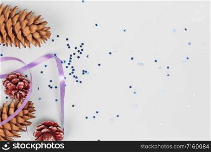New Year&rsquo;s decorations border with a clean colored list. New Year&rsquo;s decorations border with a clean colored page