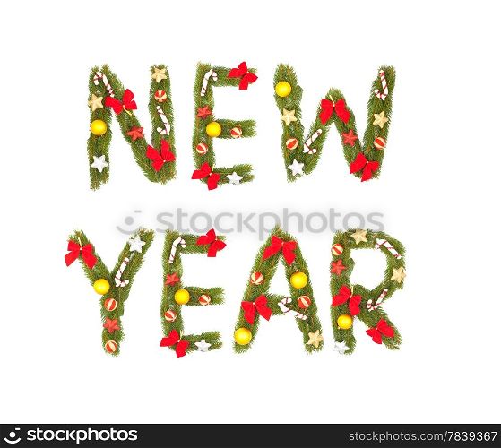 New Year&rsquo;s Eve greeting. Isolated on white background