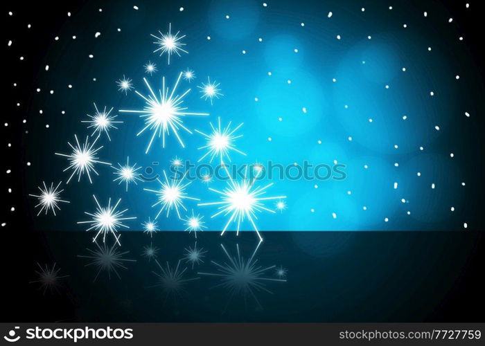 New year tree on blue background illustration