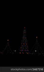 new year trees in Saint-Petersburg at night