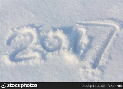 new years date 2017 written in snow