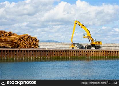 New yellow crane for old dock, ireland