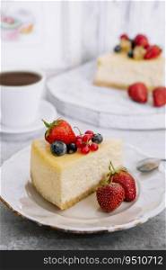 New York cheesecake with fresh berries