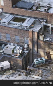 New York City building rooftop.