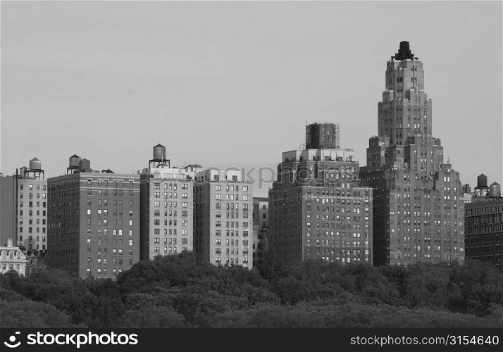 New York City - Buildings along park