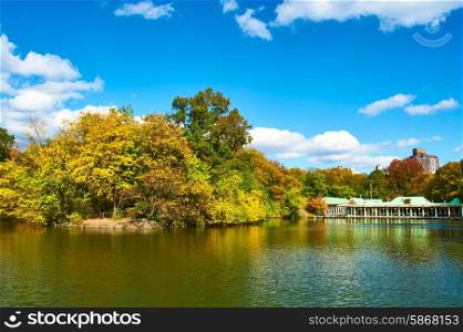 New York City Central Park in autumn day