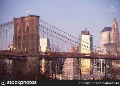 New York City skyline and bridge
