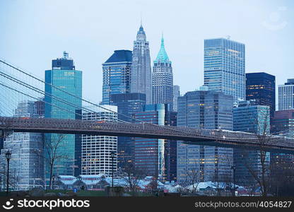 New York City skyline and bridge