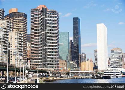 New York City skyline and harbor