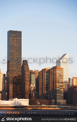 New York City skyline and water