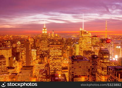 New York - DECEMBER 20, 2013: View of Lower Manhattan on December 20 in New York, USA. New York has one of the best night views. New York - DECEMBER 20, 2013: View of Lower Manhattan on Decembe