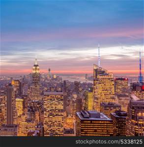 New York - DECEMBER 20, 2013: View of Lower Manhattan on December 20 in New York, USA. New York has one of the best night views. New York - DECEMBER 20, 2013: View of Lower Manhattan on Decembe
