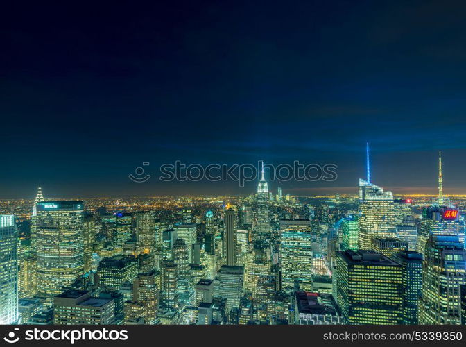 New York - DECEMBER 20, 2013: View of Lower Manhattan on December 20 in New York, USA. New York has one of the best night views. New York - DECEMBER 20, 2013: View of Lower Manhattan on Decembe