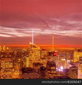 New York - DECEMBER 20, 2013: View of Lower Manhattan on December 20 in New York, USA. New York has one of the best night views. New York - DECEMBER 20, 2013: View of Lower Manhattan on Decembe