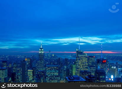 New York - DECEMBER 20, 2013: View of Lower Manhattan on December 20 in New York, USA. New York has one of the best night views. New York - DECEMBER 20, 2013: View of Lower Manhattan on Decembe