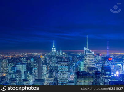 New York - DECEMBER 20, 2013: View of Lower Manhattan on December 20 in New York, USA. New York has one of the best night views. New York - DECEMBER 20, 2013: View of Lower Manhattan on Decembe