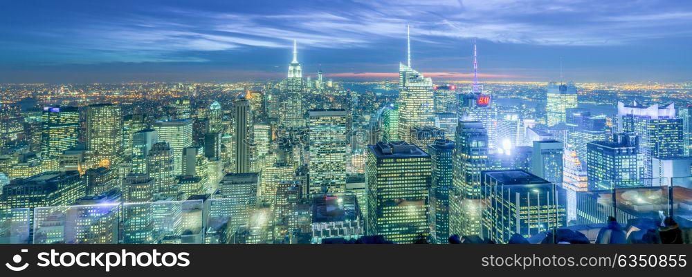 New York - DECEMBER 20, 2013: View of Lower Manhattan on December 20 in New York, USA. New York has one of the best night views. New York - DECEMBER 20, 2013: View of Lower Manhattan on Decembe