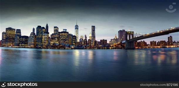 New York skyline, view from Brooklyn