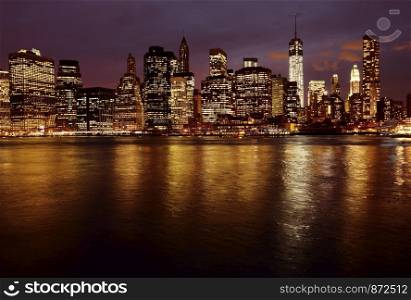 New York skyline, view from Brooklyn