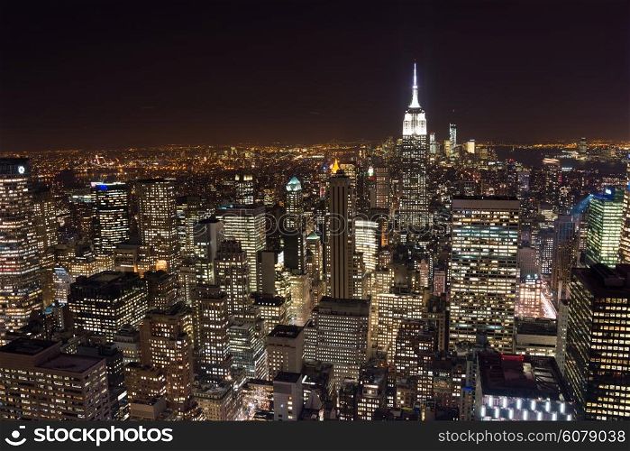 New York skyscrapers at night