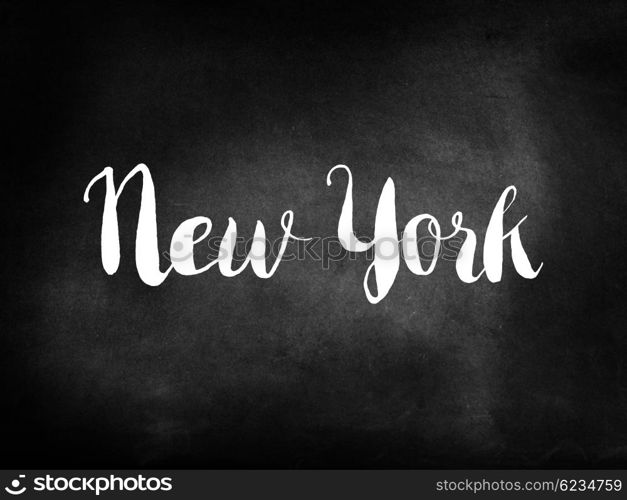 New York written on a chalkboard